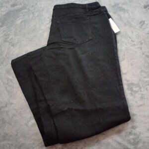 CJ Banks Tapered Leg Jeans Women‎ 20W Black Moderately Curvy Rhinestone Sparkle